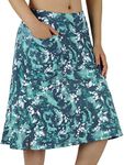 BELE ROY Knee Length Skorts Skirts for Women with Pockets Midi Skirt with Built-in Shorts Golf Tennis Skirt for Casual, A-dark Green, Small