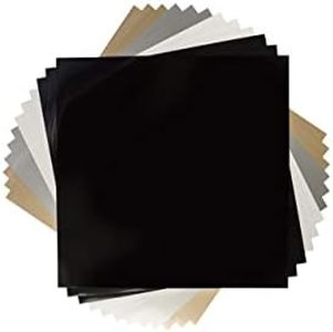 Cricut Everyday Iron On - 12” x 12" - 12 Sheets - Black, White, Silver, Gold - HTV Vinyl for T-Shirts - Use with Cricut Explore Air 2/Maker - All Occasions Bundle