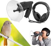 Parabolic Microphone Listening Device Monocular, 8X Parabolic Listening Device with Sound Amplifier & Digital Recorder, Long Range Listening Device for BirdwatchingBlack,One Size