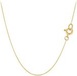 Jewelry Affairs 10k Solid Real Gold Mirror Box Chain Necklace, 0.45mm (20 Inches, Yellow Gold)