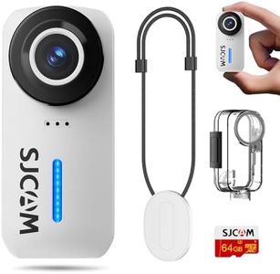 SJCAM C110 Magnetic Body Cameras with Audio & Video Recording,4K 200min | 64GB Card,30M Waterproof Mini Thumb Action Cam,EIS Stabilisation Bike Helmet Camera,8x Zoom,f/2.0 POV Camera Bodycam,White