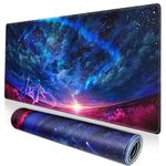 Qizlar Extended Gaming Mouse Pad (800mm x 300mm x 3mm) Extra Large Gaming Mouse Mat for Gamer, Waterproof Office Desktop Mat (Star End)