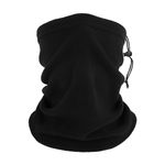 WLLHYF Winter Neck Warmer?Fleece Windproof Face Covering Neck Gaiters Warmer Snoods Face Scarf for Winter Outdoor Ski, Snowboard, Running Cycling?1 Pack Black?