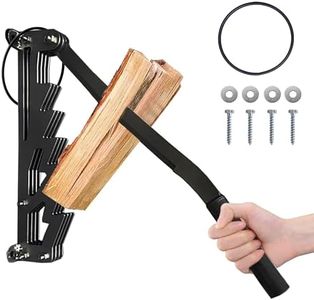 iToolMax Wall Mounted Kindling Splitter for Firewood, Carbon Steel Manual Wood Log Splitter with Safety Ring, Wood Splitting Tools for Indoor & Outdoor