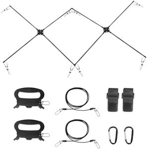 VIFDERU Duck Decoy Spreader and Jerk Rig for Waterfowl Hunting, Rustproof Tangle Free Duck Hunting Spreader for Natural Decoys Motion, Incl Adjustable Link Cord, 100ft Line Handle, Bungee, 2Pack-Black