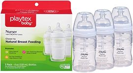 Playtex BPA Free Premium Nurser Bottles with Drop in Liners 3 Count, 4 Ounce