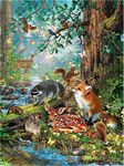 CaptainCrafts Paint by Numbers for Adults, Paint by Numbers DIY Oil Painting Linen Canvas 16x20 Inch Wall Art House Decor Gifts (Frameless, Forest Animals Extended Family)