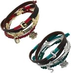 Harry Potter Gryffindor & Slytherin Friendship Bracelet Combo Set