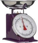 Premier Housewares 5 Kg Kitchen Scale Retro Style with Stainless Steel Bowl - Purple