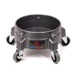 GRIT GUARD Bucket Dolly with Wheels - Rolling Detailing Wash Bucket with 5 Wheels and 2 Locking Casters Compatible with 2.5, 4, 5 and 6 Gallon Buckets (Silver, 3" Grey Casters)