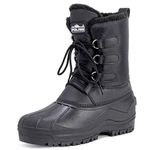 Polar Mens Muck Lace Up Short Nylon Winter Snow Rain Lace Up Waterproof Duck Boots - 11 - BLK45 YC0141 Black