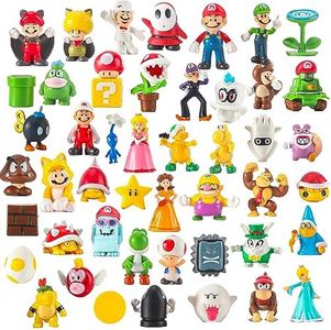 Super Bros Action Figures - 48PCS Super Mary Cake Toppers Birthday Party Favor Decorations, Video Game Figurines Character Toys for Boys Gils Gift