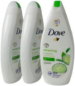 3 Dove Nourishing and Restore Body Wash 16.9oz, Go freash-Cucumber & green tea)10