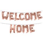 Welcome Home Balloon Banner, Party Balloons Foil Letter, Balloons for Welcome Party Decoarations, Welcome Sign Party Supplies Anniversary Home Family Party Decorations 40cm (Rose Gold)