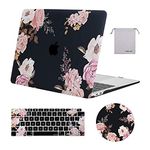 MOSISO Compatible with MacBook Air 13 inch Case 2021 2020 2019 2018 Release A2337 M1 A2179 A1932 Retina Display, Plastic Peony Hard Case & Keyboard Cover & Mouse Pad & Storage Bag, Pink