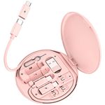 Yimly Multi USB Adapter Kit, USB to USB C, USB C to Lightning Adapter, Type C to Type C Charging Cable, Conversion Set USB/Type C to Male Micro/Type C/Lightning, SIM Card Storage, Phone Holder (pink)