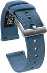 22mm Nantucket Blue - BARTON Canvas Quick Release Watch Band Straps - Choose Color & Width - 18mm, 19mm, 20mm, 21mm, 22mm, 23mm, or 24mm