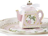 Kate Aspen, Tea Time Whimsy Collection, Teapot Tea Party Favor Box (Set of 24), One Size, Pink & Gold Foil