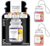 Yankee Candle Car Air Fresheners | Hanging Car Jar Ultimate Variety Pack | Neutralize Odours Up To 30 Days Each | Lemon Lavendar, Iced Berry Lemonade, White Strawberry Bellini Scented | 3 Count