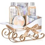 Bath and Body Gift Set - Spa Gift Baskets for Women, 6 Pcs Relaxing Spa Set with Jasmine & Honey Scent, Includes Bubble Bath, Body Wash, Body Lotion and Hand Cream, Birthday & Christmas Gift Ideas for Women