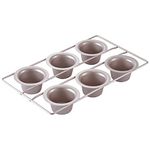 CHEFMADE Popover Cake Pan, 6-Cavity Non-Stick Yorkshire Muffin Cupcake Pan Bakeware for Oven Baking (Champagne Gold)