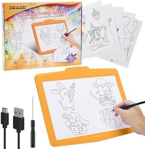 IMAGE Light Pad, A4 Tracing Pad with USB Power Supply/Battery Operated, Dimmable Brightness with Memory Function, LED Tracing Light Pad for Drawing, Sketching and Animation 6000k Orange