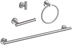 USHOWER Brushed Nickel Bathroom Accessories Set, 18-Inch Towel Bar Set Wall Mounted, Durable SUS304 Stainless Steel Bathroom Hardware Set, 4-Piece