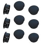 Qrity 10 Pcs Plastic Hole Plugs, 20mm Round Button Plugs, Snap on Type Screw Cap, Furniture Hole Plugs, Drilling Cover Caps Screw Hole Plugs Black for Cabinet Desk Table Chair Cupboard Wardrobe