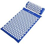ProSource Acupressure Mat Pillow Set Blue for Pain Relief and Muscle Relaxation