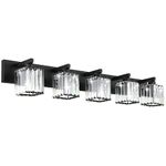 Aipsun Bathroom Vanity Light Black Light Fixtures 5 Light Crystal Vanity Light Modern Bathroom Lighting (Exclude Bulb)