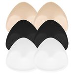 WLLHYF 3 Pairs Triangle Bra Pads Inserts, Breathable Bra Inserts Skin Color Removable Breast Padding Soft and Comfortable Breast Enhancers Bra Pads for Women Girls Bra Any Cup Cover