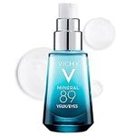 Vichy Mineral 89 Eyes Serum with Caffeine and Hyaluronic Acid, Lightweight Eye Cream Gel to Smooth Fine Lines and Hydrate Eye Area, Suitable for Sensitive Skin & Fragrance Free, unscented,0.51 Fl oz