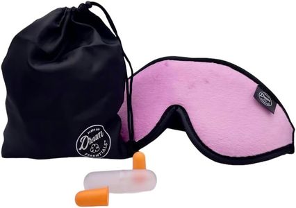 Dream Essentials Escape Luxury Sleep Mask Kit with Eye Cavities, Earplugs and Carry Pouch - Princess Pink Pink, Gift Set