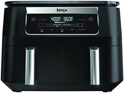 Ninja Foodi DZ090C 5-in-1, 6-qt. 2-Basket Air Fryer with DualZone Technology, Black