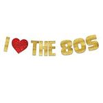 I Love The 80s Glitter Banner - Fun