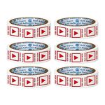 VCR Non - Veg Tape Printed - 35 Meters in Length - 24mm / 1" Width - 144 Rolls Per Pack - Non - Veg Printed Tape With Red Marking, Self Adhesive Tape for Packing Boxes