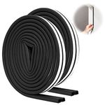 SUNMON D Type Door Seal, 10M Black Door Seal Strip for Doors/Windows, Soundproofing, Collision Proofing