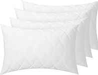 Sunshine Comforts Microfiber Pillow Protectors 4 pack Non-Iron Breathable, Soft Pillow Protector, Anti–Wrinkle and Hypoallergenic Pillow Cover protector with zipped Closure 50x75cm