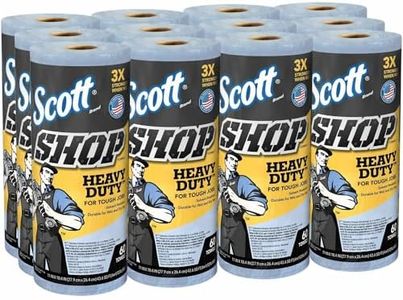 Scott 32992 Pro Shop Towels, Heavy Duty, 1-Ply, Blue, 10 2/5" x 11", 60 Towels per Roll (Case of 12 Rolls)