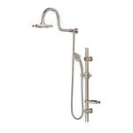 PULSE ShowerSpas 1019-BN Aqua Rain Shower System with 8" Rain Showerhead, 5-Function Hand Shower, Adjustable Slide Bar and Soap Dish, Brushed Nickel Finish