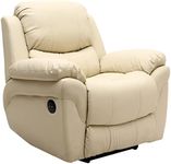 More4Homes MADISON ELECTRIC BONDED LEATHER AUTOMATIC RECLINER ARMCHAIR SOFA HOME LOUNGE CHAIR (Cream)