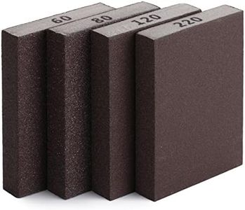 Bates- Sanding Sponge, 4 Pack, 60/80/120/220 Grit Assortment, Washable and Reusable, Sanding Block, Sandpaper Block, Sanding Blocks for Wood, Sanding Pad, Drywall Sanding Block, Drywall Sanding Sponge