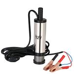 flintronic Water Pump, 12V 38MM Diesel Fuel Pump for Diesel, Kerosene(Prohibited Gasoline&Flammable Liquids) Water, Stainless Steel Submersible Pump with Clip, Filter Removable | 3m Power Cord