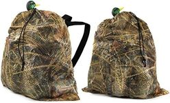 GUGULUZA Mesh Decoys Bags, Duck Decoy Bag for Goose/Turkey/Waterfowl/Pigeon Light Weight Carrying Storage Backpack for Hunting (New Camo-2 Pack)
