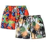 HSTiSan Little Boys Swim Trunks Quick Dry Beach Board Shorts Drawstring Swimwear Girls Bathing Suits Boardshort Summer 6-7 Years