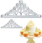 RKPM HOMES 2pc Crown Plunger Cutter Fondant Supplies Cutting Set for Cupcake Decorating (Crown)