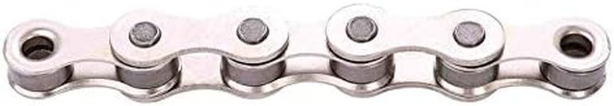 KMC Z410A Chrome Look 112 Links Single Speed Bicycle Chain, 1/2-Inch x 1/8-Inch Size, Silver