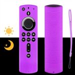 Remote Case/Cover for 4K, Protective Silicone Holder Lightweight [Anti Slip] Shockproof for 3rd Gen Glow in The Dark(Glow Purple)