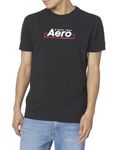 AEROPOSTALE Men's Box Logo Short Sleeve Tee, Dark Black, 3XL