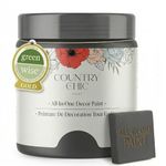 Country Chic All-in-One Chalk Paint for Furniture, Cabinets, Home Decor, Eco-Friendly, Matte Finish, Built-In Primer & Top Coat for Wood, Metal - Liquorice (Black) - Pint 16 oz (475 ml)
